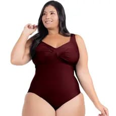Maiô Body Feminino Plus Size Modela Cintura Bori Liso Casual Natação Praia Piscina Casual