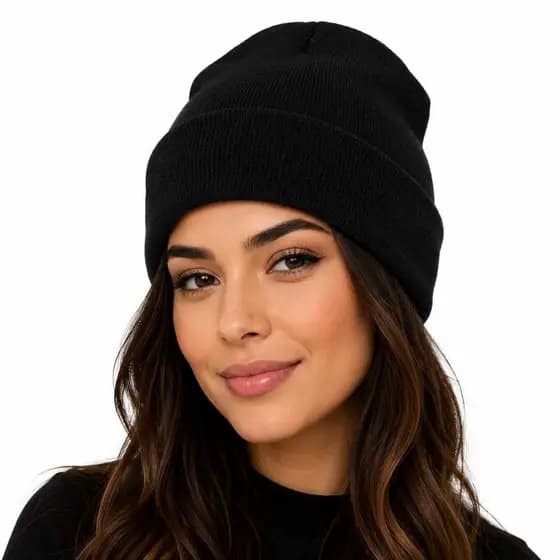 Touca  De Frio  Básica Lã Gorro Liso  Preta  Adulto Inverno Tamanho Unico Revenda Feminino Masculino