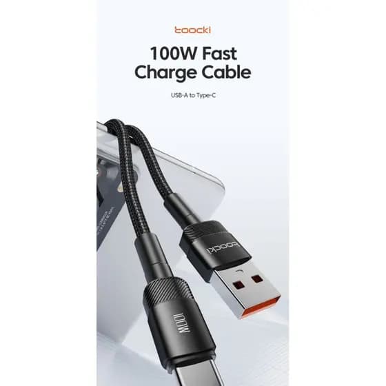 Toocki 6a Cabo USB Para Tipo C Para Huawei Xiaomi PD 100w Carregamento Rápido 3M Cabo de Dados  Para Samsung Oneplus