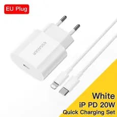 Carregador Essager 20W Fast Charger Turbo Para IPhone Com Cabo Tipo C+Lighting