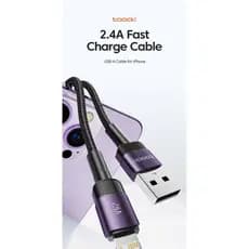 Toocki Cabo USB Para Iphone 14 13 12 11 Pró Max XS8 7 Plus 2.4a Cabo  De Carregamento Rápido Para IPhone Cabo De Dados