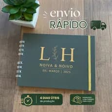 Scrapbook ou guestbook casamento e aniversário / livro ou caderno de mensagens e assinaturas personalizado