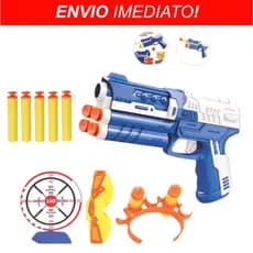Pistola Brinquedo Lança Dardos c/ Oculos e Acessórios Brinquedos Tiro ao Alvo