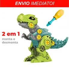 Brinquedo Dinossauro Robô Monta e Desmonta Infantil Educativo Com Chave
