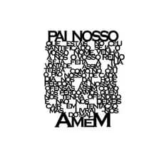 Painel Pai Nosso MDF Preto 3mm Relevo Decoração Parede Sala Quarto Religioso