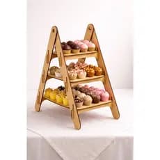 Escada De Mesa Desmontavel De Mdf Decorativa e Suporte Para Doces E Lembrançinhas