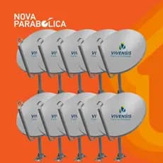 KIT NOVA ANTENA PARABÓLICA VIVENSIS BANDA KU COM 10 UNIDADES