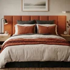 Kit 7 Cabeceiras De Cama Casal King Modulada 45x20 cm Moderna Aveludada Com Espuma Autocolante