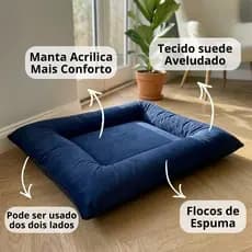 Kit 2 Cama Pet Colchonete Grande + Pequeno Almofada Macio Cachorro Gato Dormir Lavável Resistente