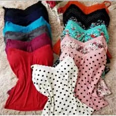Kit 2 blusa feminina Regatas Feminina Renda com Bojo e Alças Regulável Moda Feminina