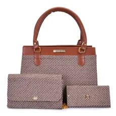 Bolsa Feminina Satchel Pasta de Ombro Tote + Carteira + Balada Executiva Kit com Tres Peças