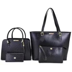 Kit Bolsa Feminina Grande Sacola + Bolsa Feminina Tote Festa + Necessaire + Carteira