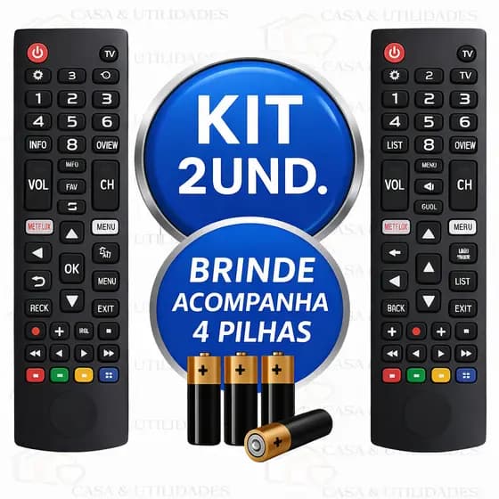 Kit  Controle Remoto LG Smart TV  Compatível LCD LED HDTV UHD OLED 3D 4K