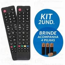 Kit Controle Remoto Compatível Samsung Smart TV com Pilhas Inclusas Pronto para Uso