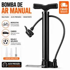 Bomba Manual Portátil Pneus Bike Moto Bola Inflável Compacta Resistente