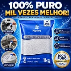 Percarbonato de Sódio 100% Puro Tira Manchas Alvejante Sem Cloro para Roupas Brancas e Coloridas