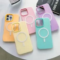 Cor Fosca Magnética Caso De Telefone Para IPhone 11 15 16 17Pro Max 16plus 12 14 13 Promax Dupla Camada Resistente A Que