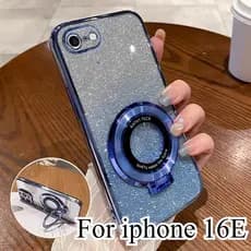 Para iphone 16E 16 E Gradiente Cor Glitter TPU Caso SE 4 2025 Suporte Magnético Galvanizado Silicone Macio Capa Traseira