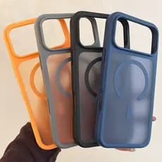 Capa Translúcida Fosca Para iPhone 17 Pro Max 16 15 14 13 17Pro Air Magnético Com Botão De Controle Da Câmera Armadura À