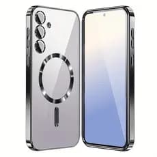 Capa Protetora Magnética Metálica A17 A56 5G Para Samsung Galaxy A05S A06 A15 A16 A26 A35 A35 A36 A55 4G TPU De Silicone