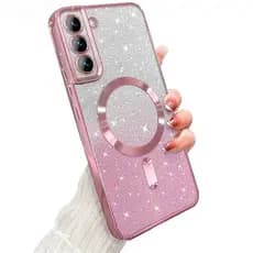 Capa Magnética Para Samsung Galaxy S25 S24 Ultra S23 S22 S21 Plus S20 FE Nota 20 A55 A35 Chapeamento Brilhante
