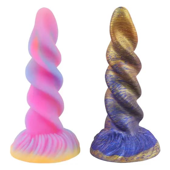Colorido espiral em forma de quintal anal Plug masculino feminino masturbação expansor anal noite luminosa macio Silicon