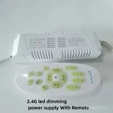 Fonte de Alimentação LED com Controle Remoto 2.4G, Saída 24V 2.6A, 54-72W, AC110V 220V, para Fita LED Bicolor com Dimmer