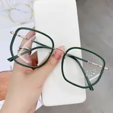 Armação De Óculos De Metal Elegante , Grande Moderna , Espelho Plano Anti-Luz Azul Para Homens E Mulheres