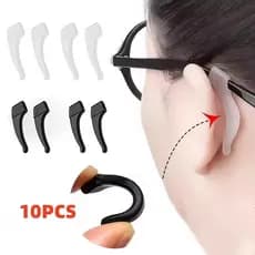 10 Pçs Anti-Deslizamento Silicone Orelha Aperto Óculos Perna Gancho Rolha Suporte Prendedor Acessórios Ponta Do Templo T
