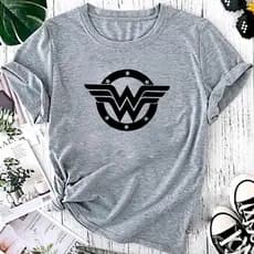 Camiseta Feminina Mulher Maravilha Fofa Plus Size