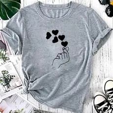 Camiseta Camisa Feminina Coração Estalos Dedo Tumblr plus size