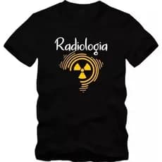 Camiseta Radiologia 100% Algodão Unissex Raio X Blusa Casual Estampada Diversas Cores Promoção