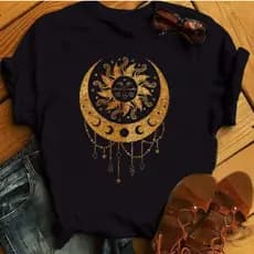 Camiseta camisa plus size  Mística Lua Meditação Universo Paralelo