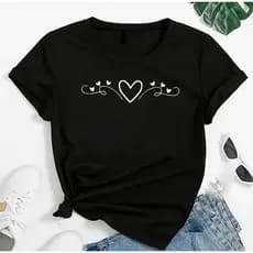 Camiseta camisa Feminina Coração Art Fofo Plus size