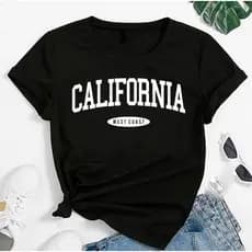 Camiseta Camisa Feminina West Coast California Plus size