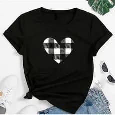Camiseta camisa Feminina Coração Decorativo Love PLUS SIZE