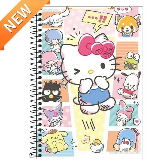 Caderno Personalizado SANRIO (hello kitty, kuromi, my melody) - 1 matéria, 10 matérias 20 matérias