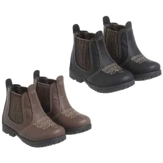Kit 2 Pares Bota Botina Jeca Infantil Masculino Jequinha Leve Rodeio Cowntry