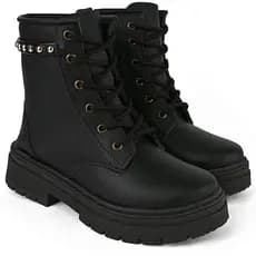 Bota coturno  Feminino Infantil blogueira Bolinha Confortável Leve Estilo Casual