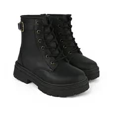 Bota coturno Infantil Feminino Fivela blogueira Confortável Leve Estilo Casual