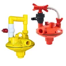 Regulador Controle Pressão De Agua Avicultor Aves Válvula Reguladora Automática Amarelo Vermelho