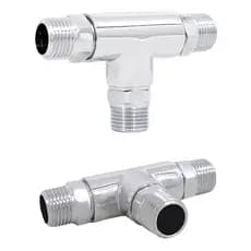 Kit Adaptador Conexao Tee Torneira Cozinha Banheiro Misturador Monocomando Metal Conversor Agua Fria