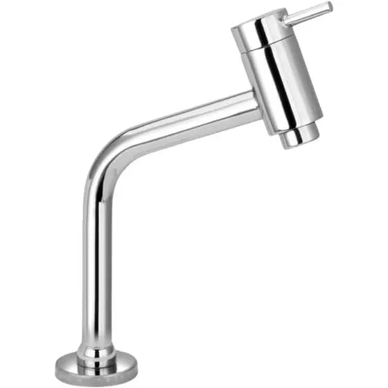 Torneira Banheiro Lavatório Bica Baixa Para Pia Cuba Mesa Cromada Brilhante 45° Link Redondo Premium