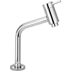 Torneira Banheiro Lavatório Bica Baixa Para Pia Cuba Mesa Cromada Brilhante 45° Link Redondo Premium