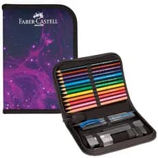Estojo Escolar Coleção Cosmic, 18 itens, Faber-Castell