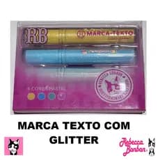 Marca Texto com Glitter Tom Pastel Éclat Scintillant Rebecca Bonbon C/Glitter 4 Cores RB1406