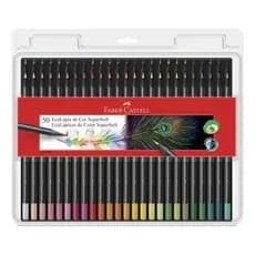 Lápis de cor 50 cores Faber Castell supersoft kit profissional ecolápis super soft premium