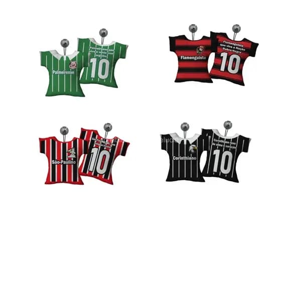Almofada Camiseta Estampada com Ventosa, Torcedores, Time, Tamanho 19X5X19cm