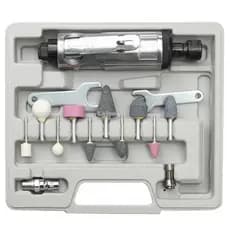 KIT MINI RETÍFICA PNEUMÁTICA  LIXADEIRA POLITRIZ E ESMERILHADEIRA COM ACESSÓRIOS E MALETA