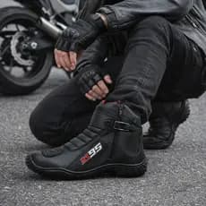 Bota Exclusiva Motociclista Atron Shoes Preto Couro Legítimo